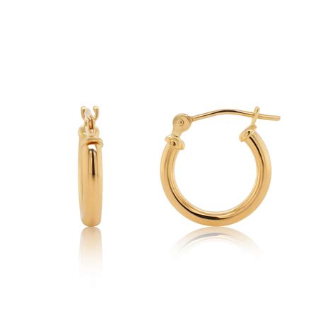 small gold hoops 14k.